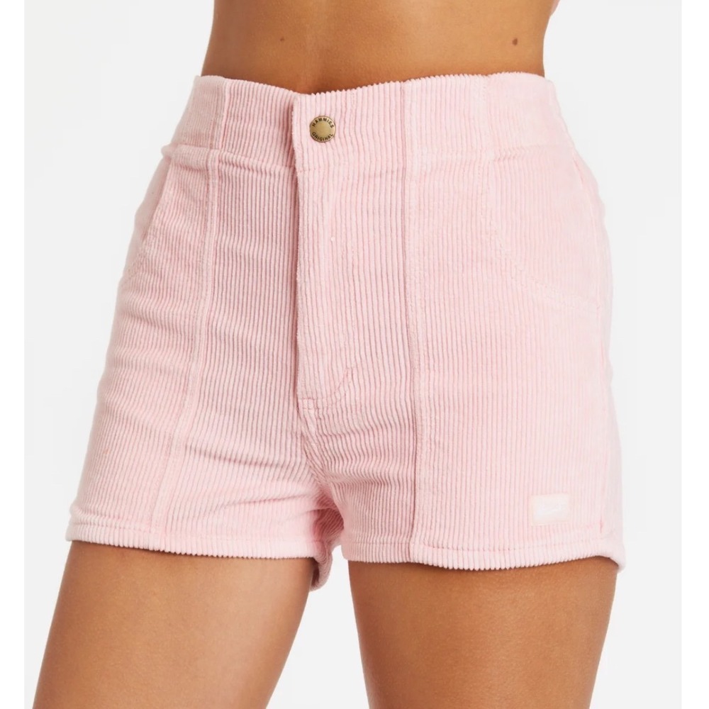 Hammies Womens Corduroy Shorts Powder Pink High Waisted Retro 70s Style Size 24
